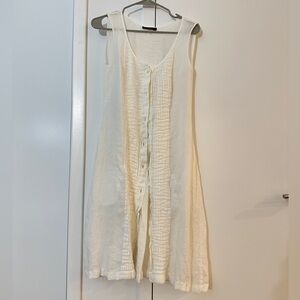 100% Linen Trina Turk White Sleeveless Dress